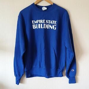 Vintage Champion Reverse Weave Empire State Building Royal Blue Sweatshirt